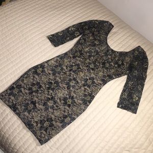 Open Back Mini Dress Size 2 Sheer Sleeves